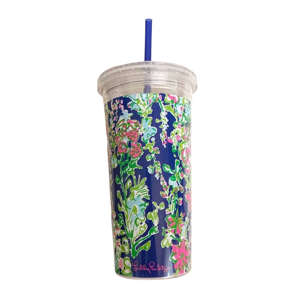 Lilly Pulitzer Southern Charm Floral 20 oz Acrylic Tumbler With Straw NWOT